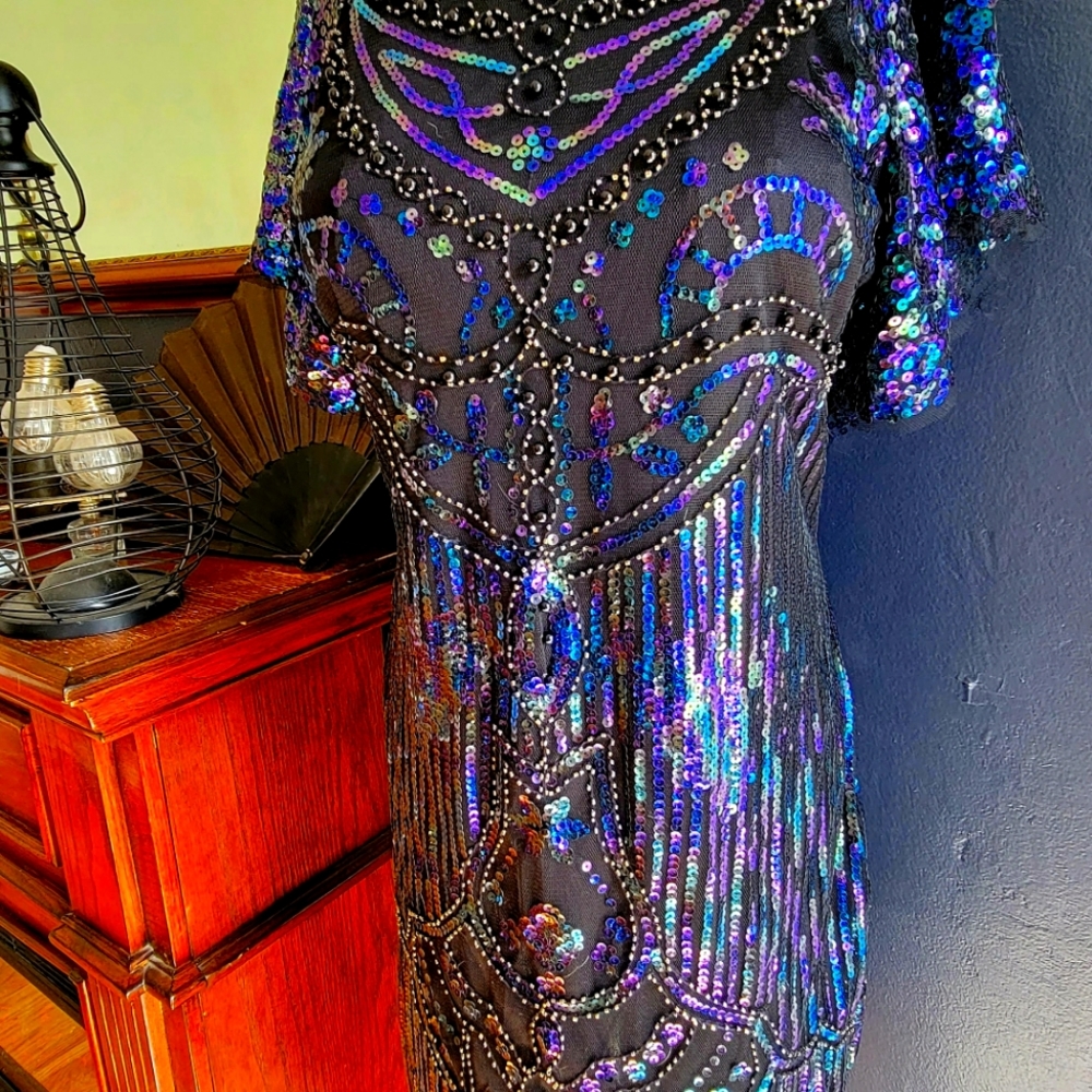 Shimmering Multi-colored Flapper Dress